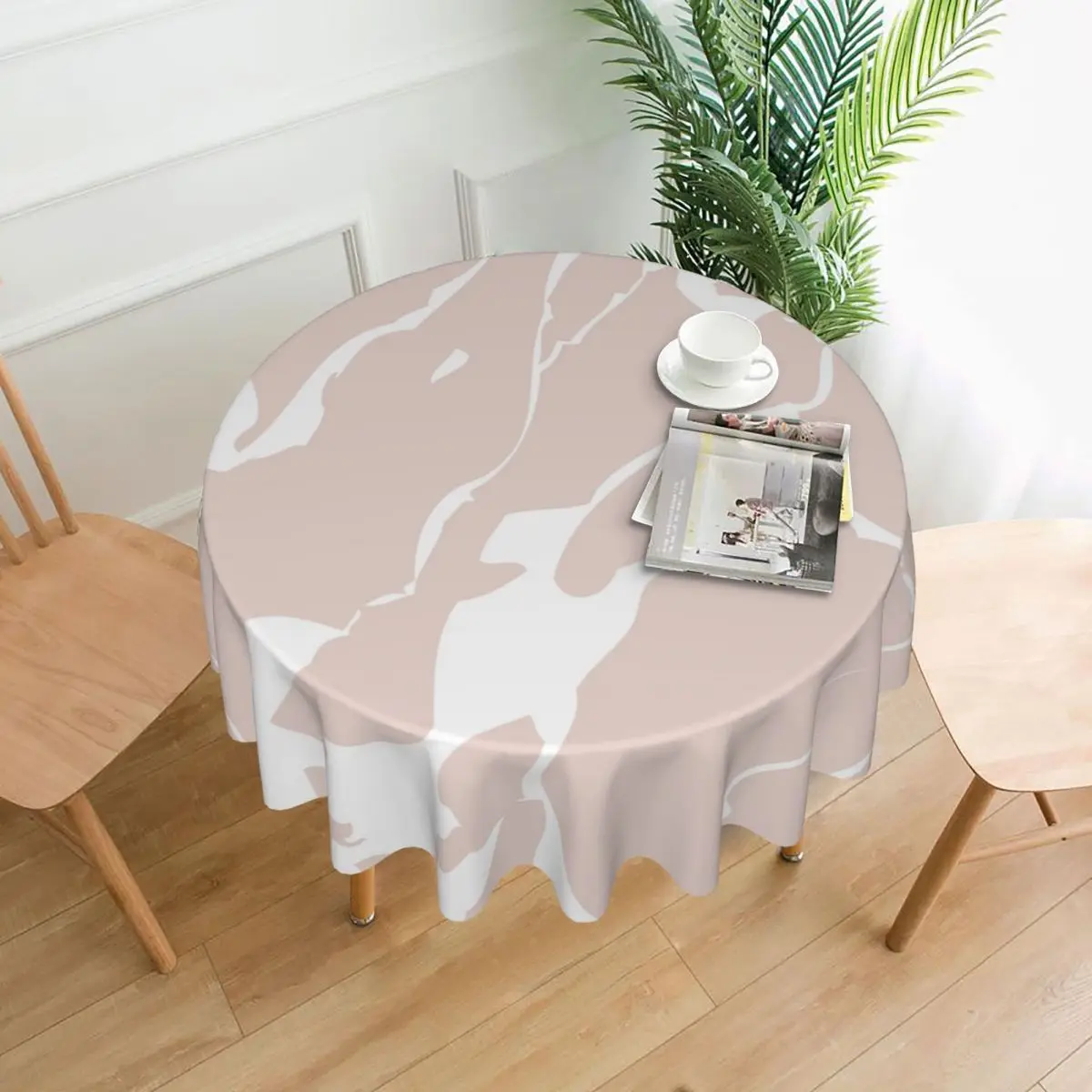 

Декоративная скатерть из розового мрамора, толстая круглая ткань для обеденного стола, скатерть для чайного столика