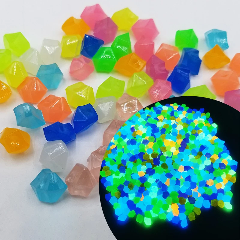 

300Pcs Luminous Stones Outdoor Glow In Dark Stones Pebbles Fish Tank Decoration Rocks Aquarium Mix Color Lawn Path Decor