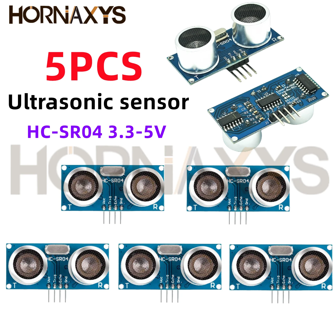 Ультразвуковой датчик HC-SR04 HORNAXYS для Arduino 3 3В-5В