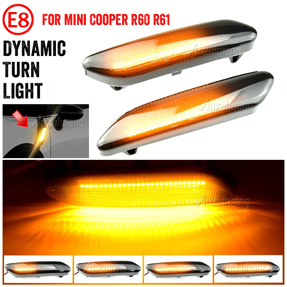 

Dynamic scroll flashing LED Side Marker Indicator Lamp For BMW MINI COOPER R60 R61 COUNTRYMAN PACEMAN Turn Signal Fender Lights