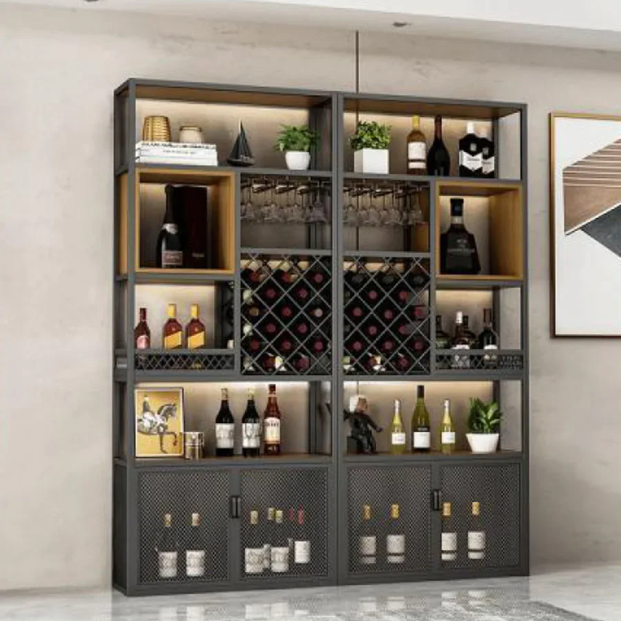 Напольный винтажный шкаф для вина винтажная Золотая железная промышленная