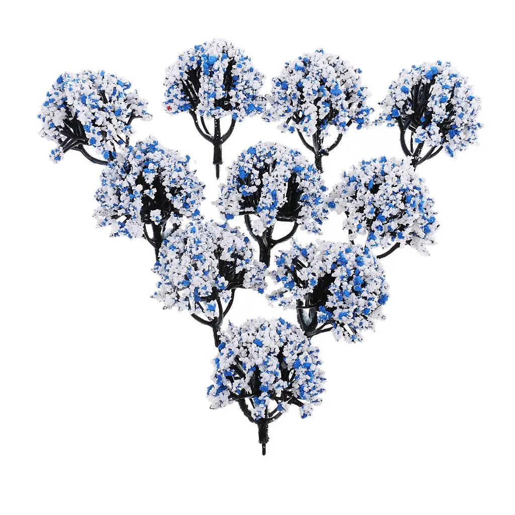 

10 шт. 1:150 поезд железнодорожный пейзаж Ландшафтная модель деревьев N масштаб с цветами модель строительные наборы для расстановки DIY аксессуары