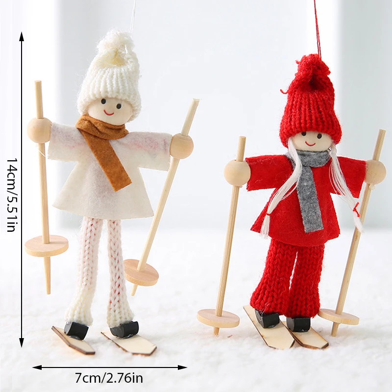 Новогодние и рождественские лыжные куклы ангел Санта-Клаус искусственное