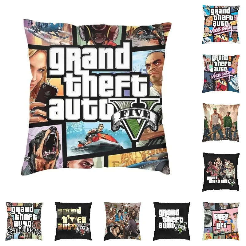 

Наволочки для автомобильных подушек Grand Theft, 40x40 см, бархатные декоративные наволочки для диванных подушек в стиле экшн-приключений