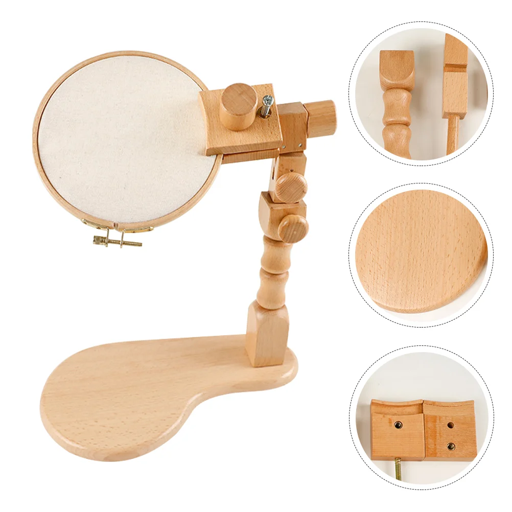 

Embroidery Stand Crosshoop Frame Wooden Kits Stamped Holder Rotated Lap Rack Standskit Desk Hoops Tool Ring Wood Sewing Home