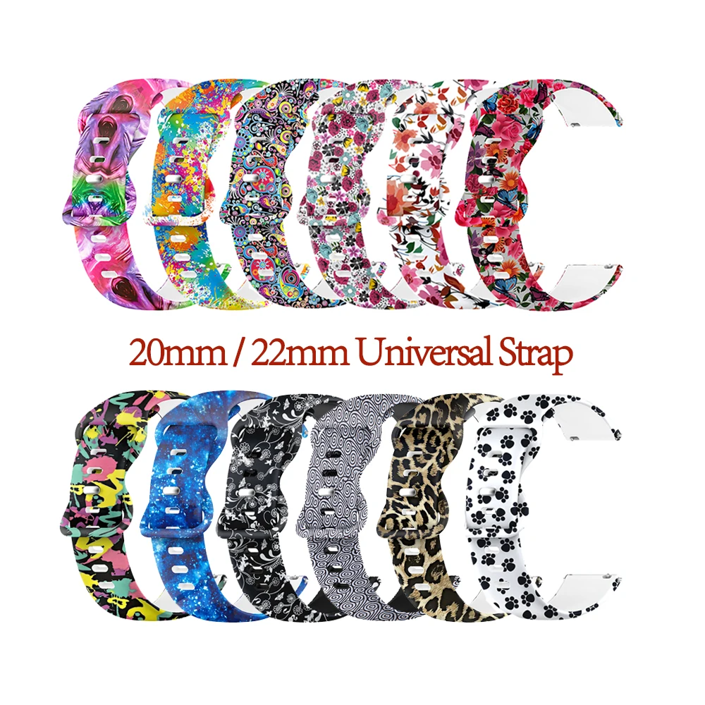 

22mm 20mm Lug Wide Bracelet For Samsung Galaxy Watch Active Strap/Garmin Forerunner 245/ VivoActive 4s/ Amazfit GTR/ Amazfit GTS