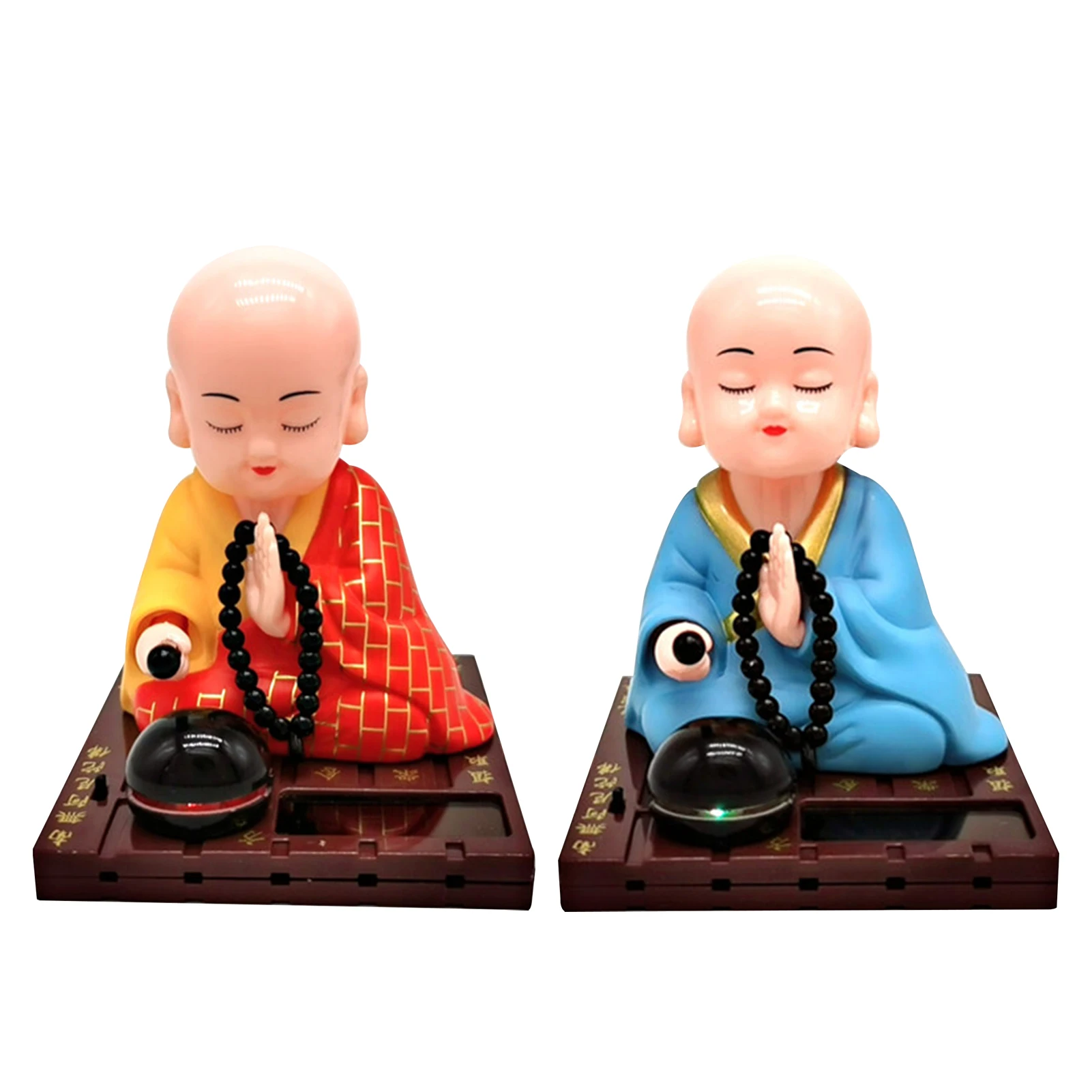 

Креативные Игрушки для украшения автомобиля «Маленький монах на солнечной батарее» в китайском стиле, Малый монах новичка, вибрирующий головой, креативные детские украшения для автомобиля