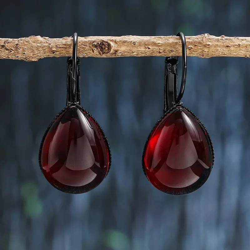Готические красные каплевидные серьги с кровью вампира для женщин винтажные