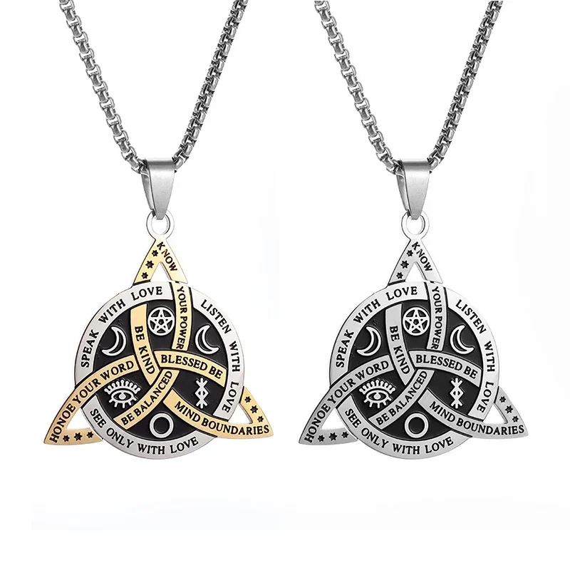 Колье Triquetra с символом из нержавеющей стали кельтский узел ведьмы подвеска