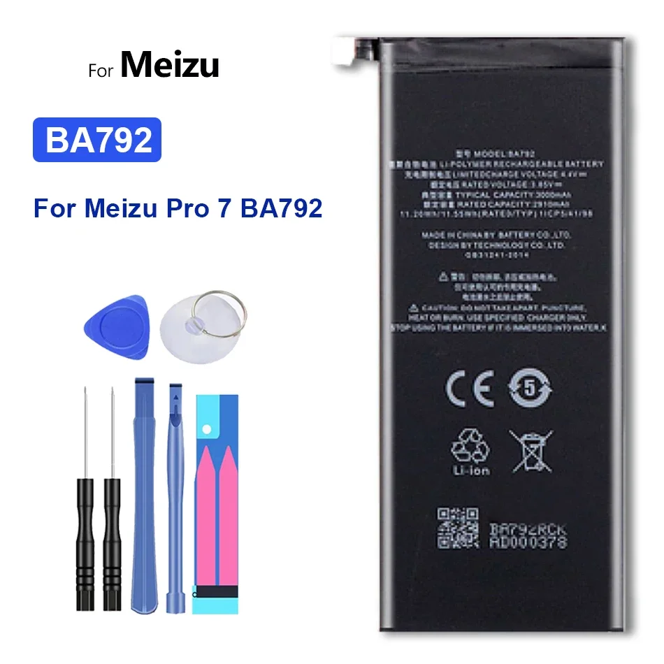 

BA792 3000mAh For Meizu Extreme Replacement Battery For Meizu Pro 7 Pro7 BA792 Mobile Phone Batteries High Quality