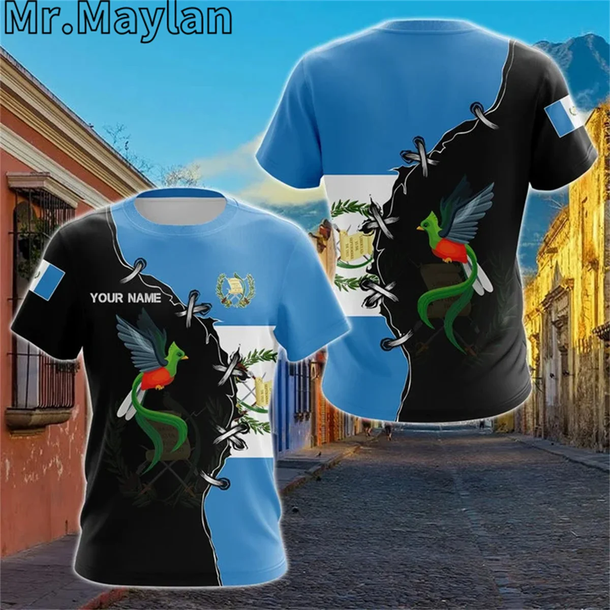 

Футболки с персонализированным названием «гвателмала» для мужчин и женщин, Повседневная Уличная одежда, футболка большого размера 5XL, 6XL, подарок для мальчика, женская одежда