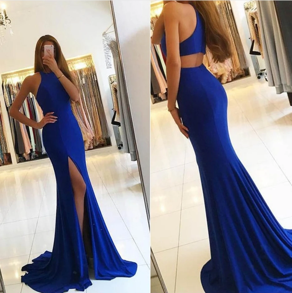 

Женское вечернее платье с юбкой-годе, королевское синее платье со шлейфом, платье для вечеринки