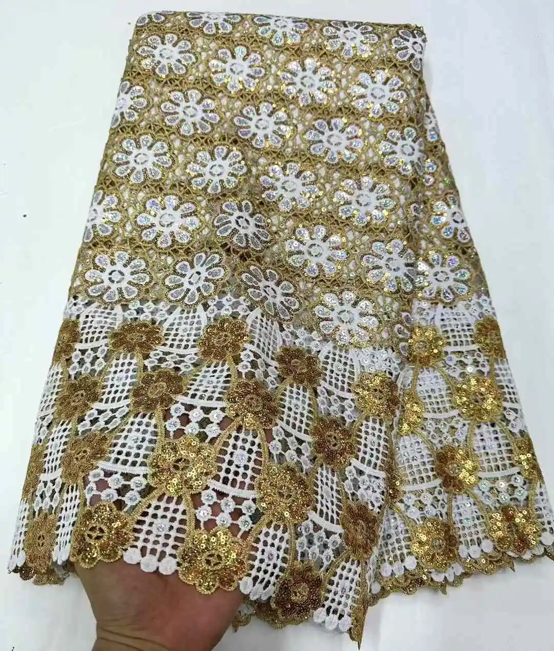2025 Новый французский тюль с 3D блестками африканская кружевная ткань