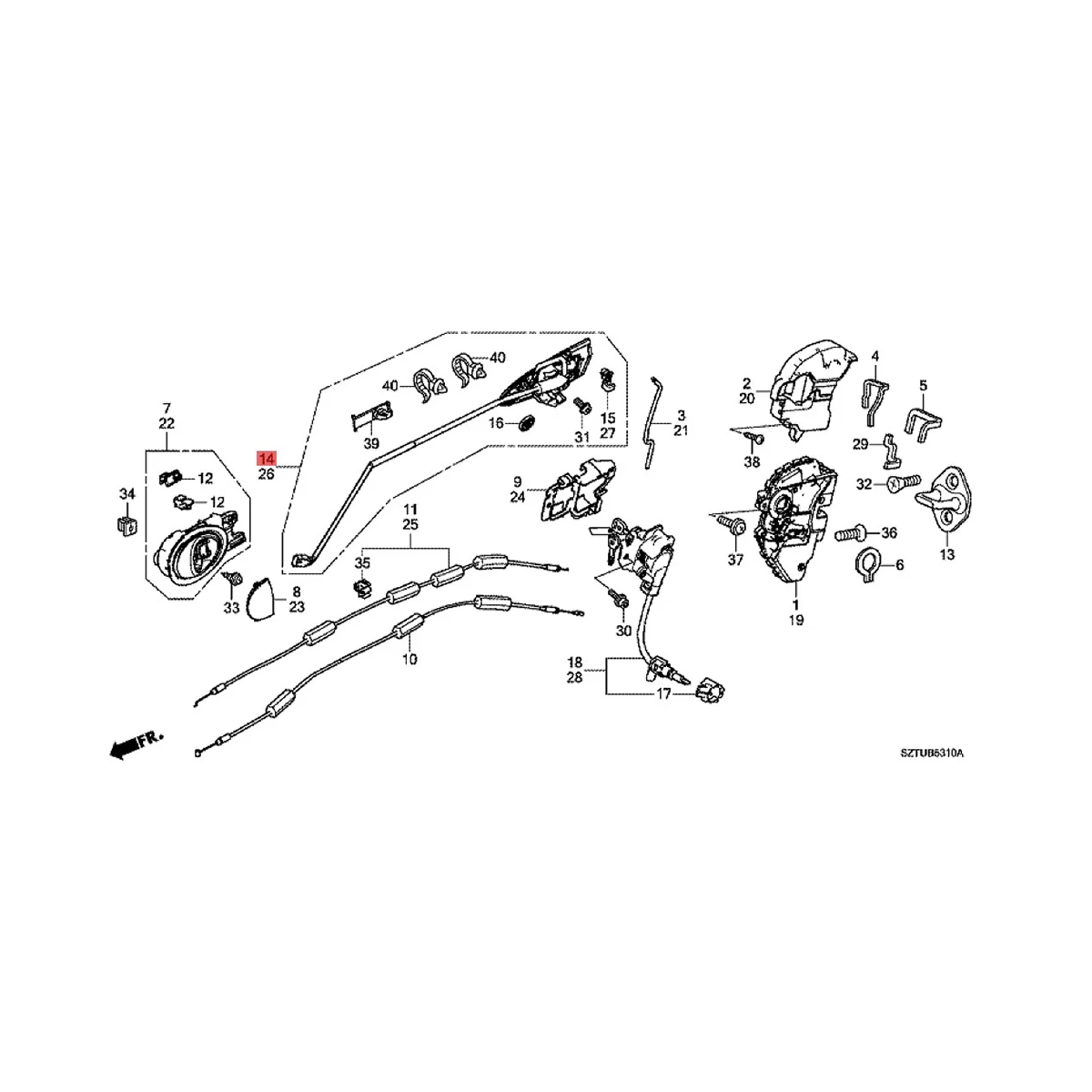 72141-SZT-G01 передняя деталь для освещения Honda CRZ модель 2011-2015 без отверстия ключа