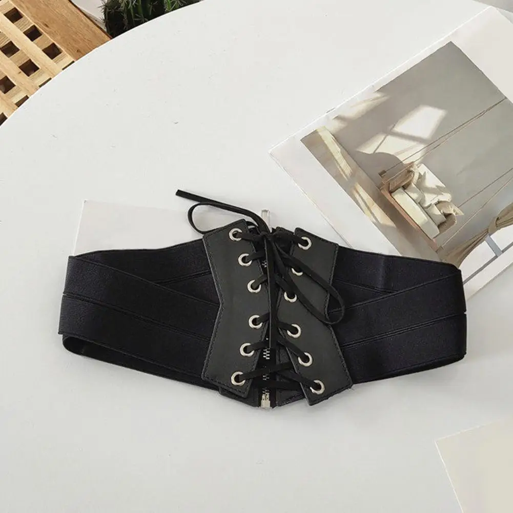 

Women Waistband Vintage Corset Belt Flexible Faux Leather Women Waist Belt