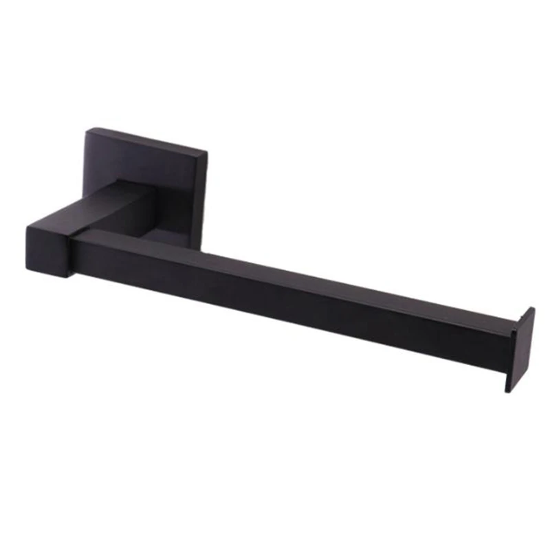 

Stainless Steel and Zinc Alloy Bathroom Toilet Paper Holder Black Tissue Roll Holder Wall-Mounted Bathroom Towel Holder