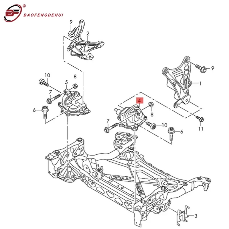 Фото Крепления двигателя с электрическим датчиком для Audi S8 A8Q A8 D4 4H2 4H8 4HC 4HL 6.3L W12 4H 0199381 CD 4H 0199382 CD №5