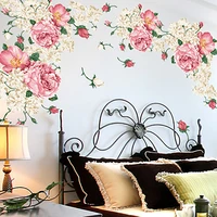 19090cm big size peony flower wall stickers bedroom tv sofa wall art decal decoration romantic flowers home decors wall poster