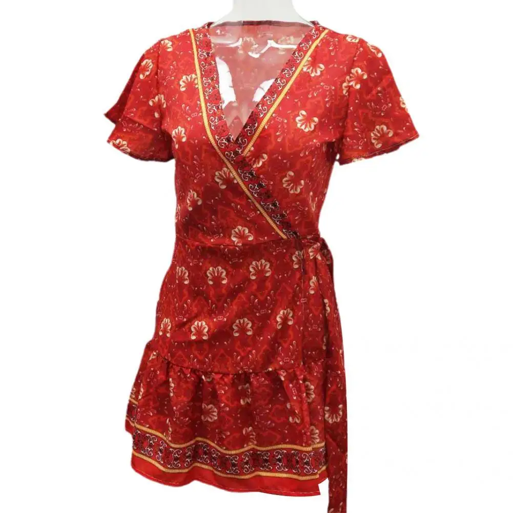 

Attractive Summer Dress Quick Drying Skin-touching Casual Dress Vintage Elegant Summer Mini Dress