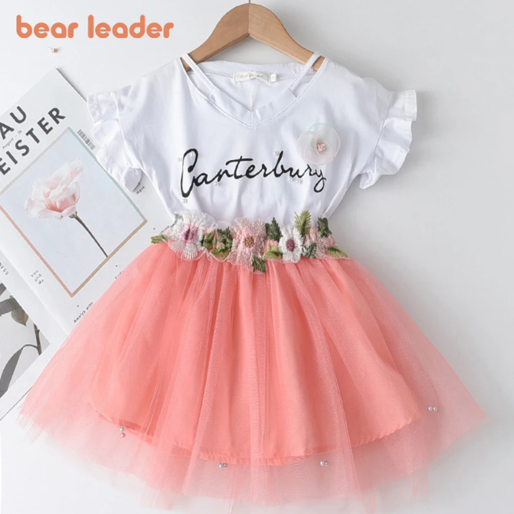 Bear Leader/комплекты детской одежды новые летние наряды с цветочным принтом для