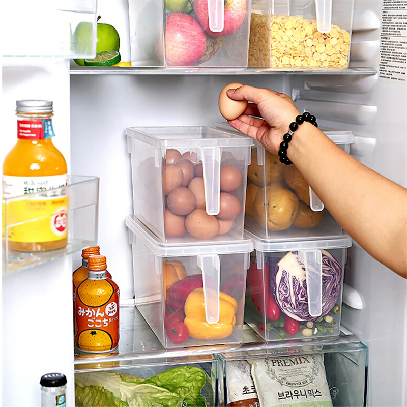 

Refrigerator Storage Boxes Kitchen Transparent PP Storage Box Grains Beans Storage Contain Sealed Home Organizer Food Container