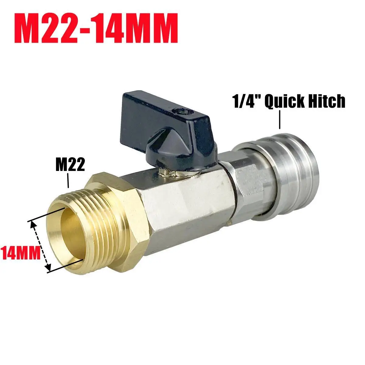 

Адаптер для мойки высокого давления M22 14/15 мм с шаровым краном