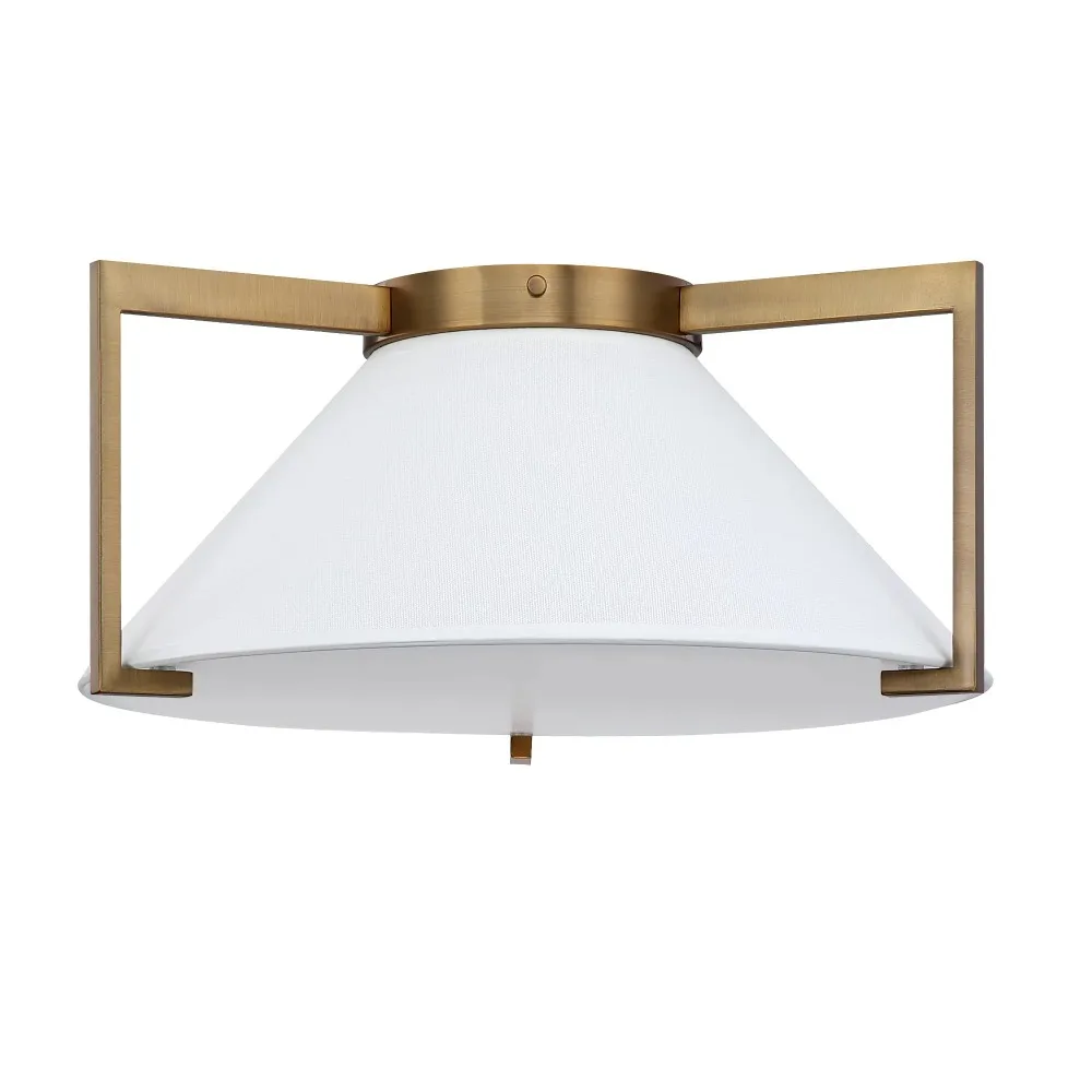

Gold Flush Mount Close To Ceiling Light Fixture with Fabric Shade for Hallway or Kitchen Modern Led Chandelier for Dining Room
