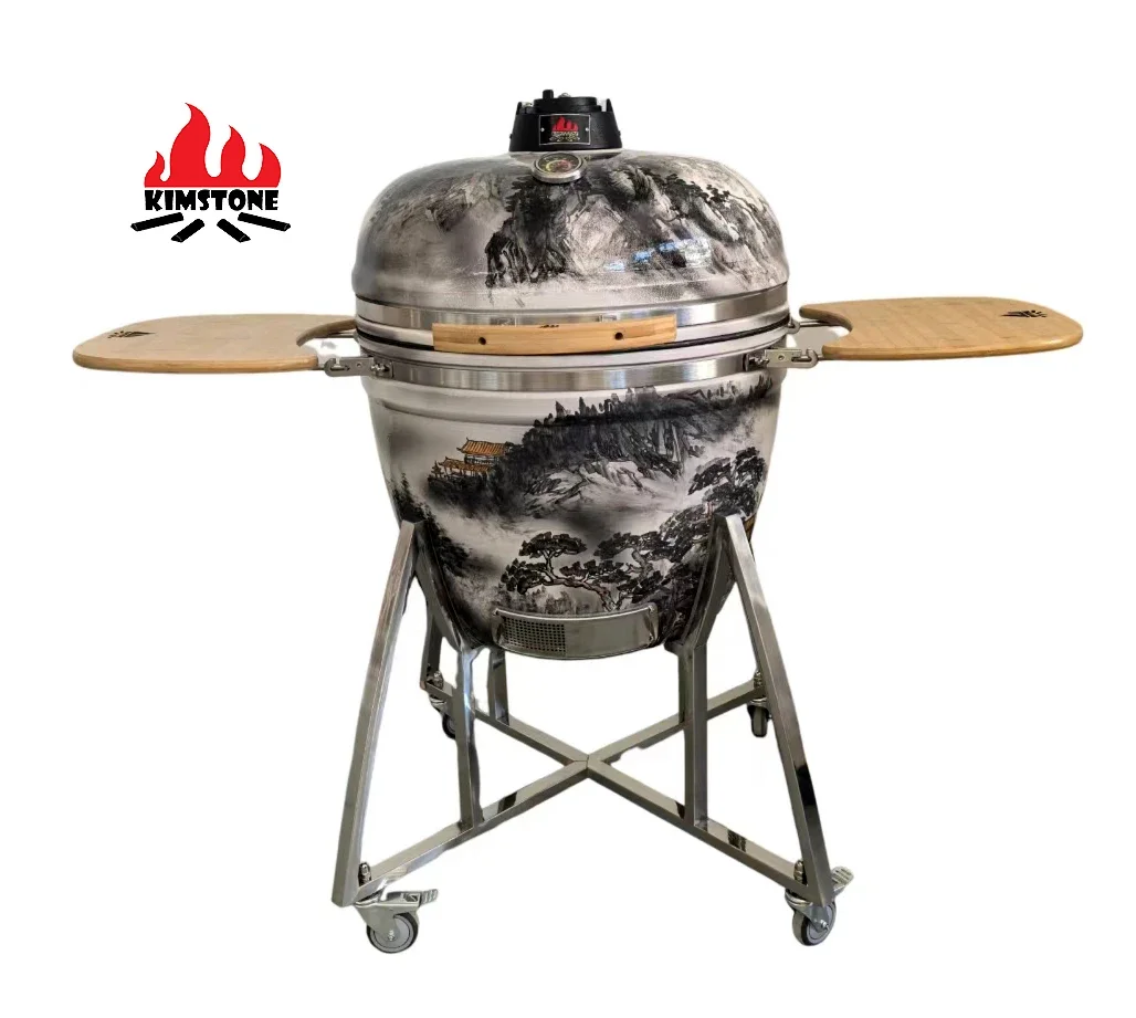 Новый стиль 26-дюймовый большой ручной роспись пейзаж Камадо керамический гриль