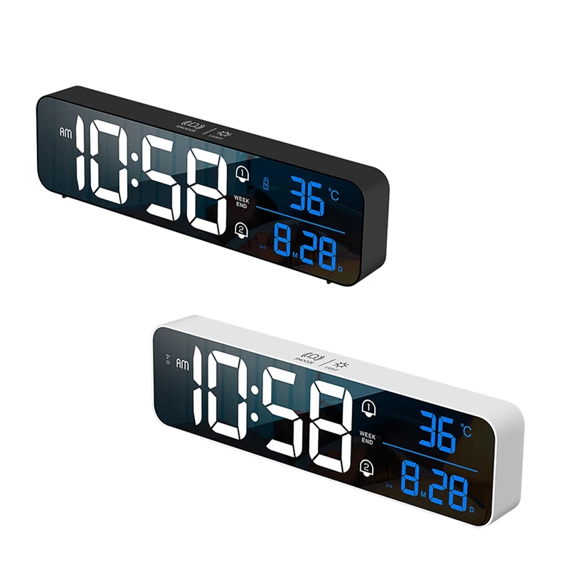 

LED Digital Alarm Clock Temperature Date Display Desktop Mirror Clocks Home Table Decoration Table Clock