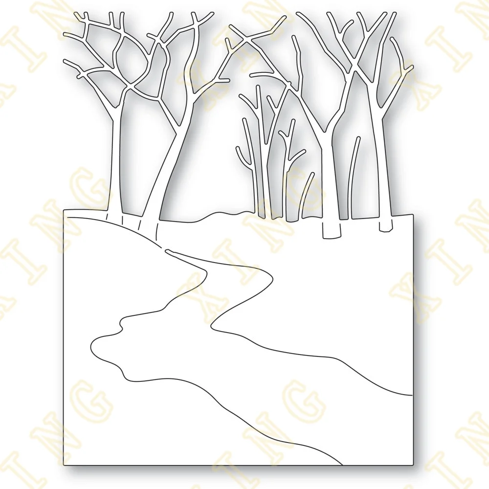 

Metal Cutting Dies Scrapbook Diary Decoration Stencil Embossing Template Diy Greeting Card Handmade New Arrival Forest Path