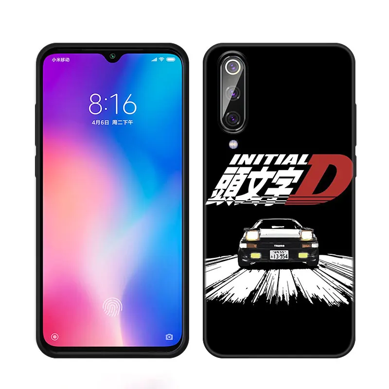 Черный силиконовый чехол для телефона Anime Initial D Xiaomi 10T 11 Lite 11T 12S 12X 13T 14 Pro A1 A2 POCO M3 M4 M6