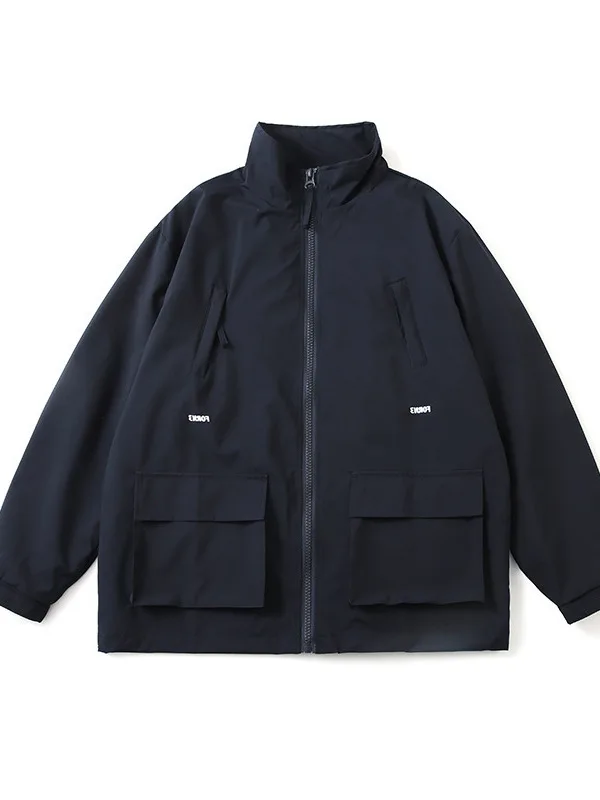 

vintage Men Fashion Japanese Streetwear Loose Casual Windbreaker Cargo Jacket Overcoat Cityboy Male Outdoor Coat Outerwear