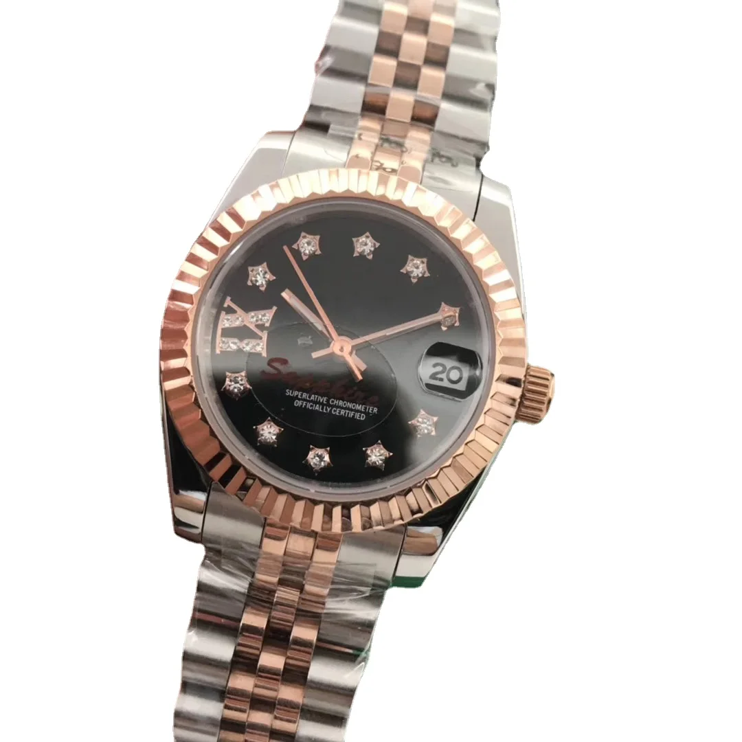 

women mechanical watch automatic Rose Gold Rome black