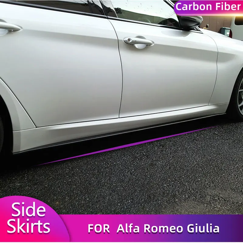 

Боковые юбки из углеродного волокна для Alfa Romeo Giulia TI Sedan 4-дверный 2015-2017, фартук для боковых дверей автомобиля, бампер, комплекты кузова для губ
