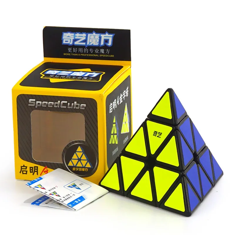 

QiYi QiMing Pyramid Speed 3x3x3 Black Magic Cube Pyraminx 3x3 Cubes Puzzle Toys for Kids Adult Student Learning Game Gift
