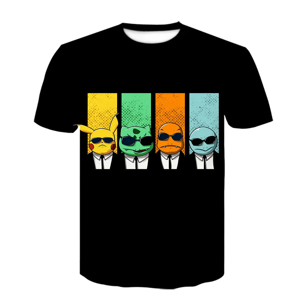 

Pokémon Print Top Fashion Youth Short Sleeve Men Cartoon Top T-Shirt Anime Shirt Graphic T Shirts Cartoon Tshirts