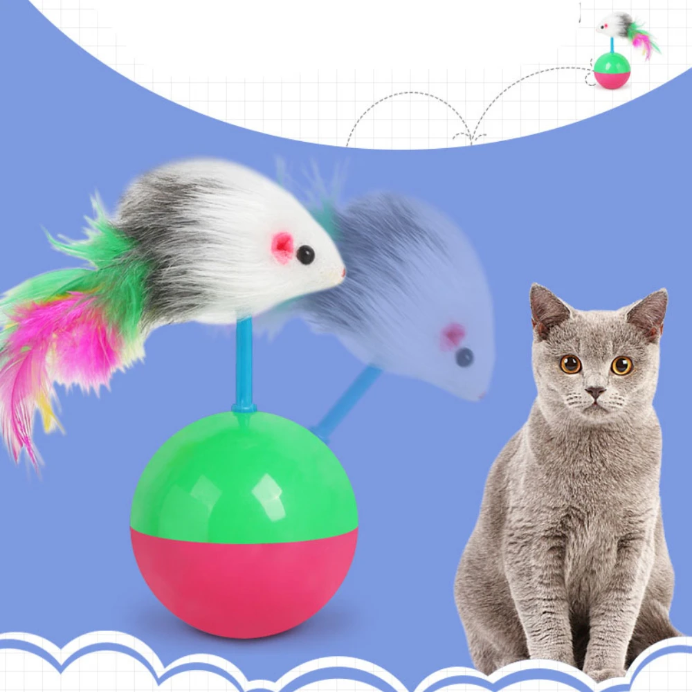 

HUIJI 1 шт. Pipi Amoy Cat Tumbler Мышь красочные куриные перья мышь из флока мышь Модель Tumbler Мышь шар