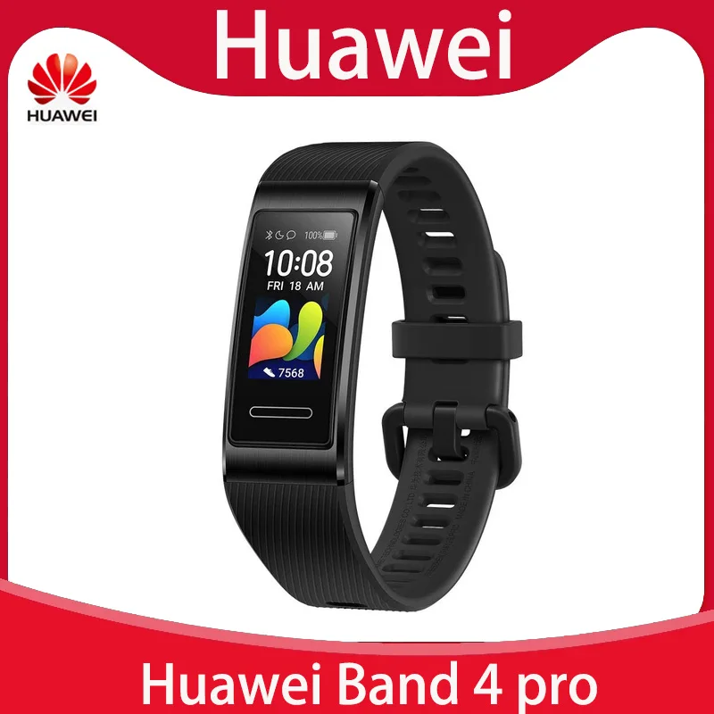 

Original Huawei Band 4 Pro GPS Smart Band Metal Frame Color Touchscreen Blood oxygen Swim Heart Rate Sensor Sleep Bracelet