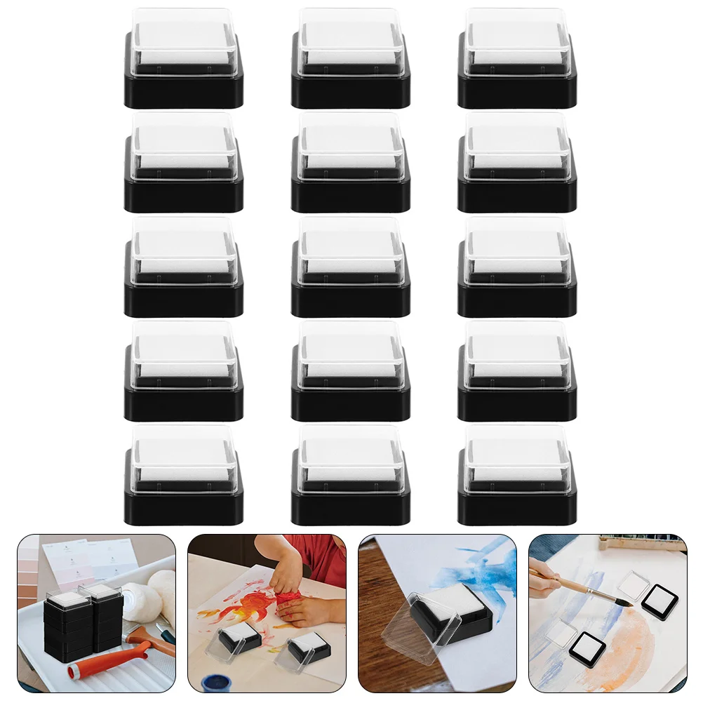 

20 Pcs Crafts Ink Pads Sponge Dry Stamp Graffiti Kids Washable Finger Inkpad Stamps Thumbprint Blank Square