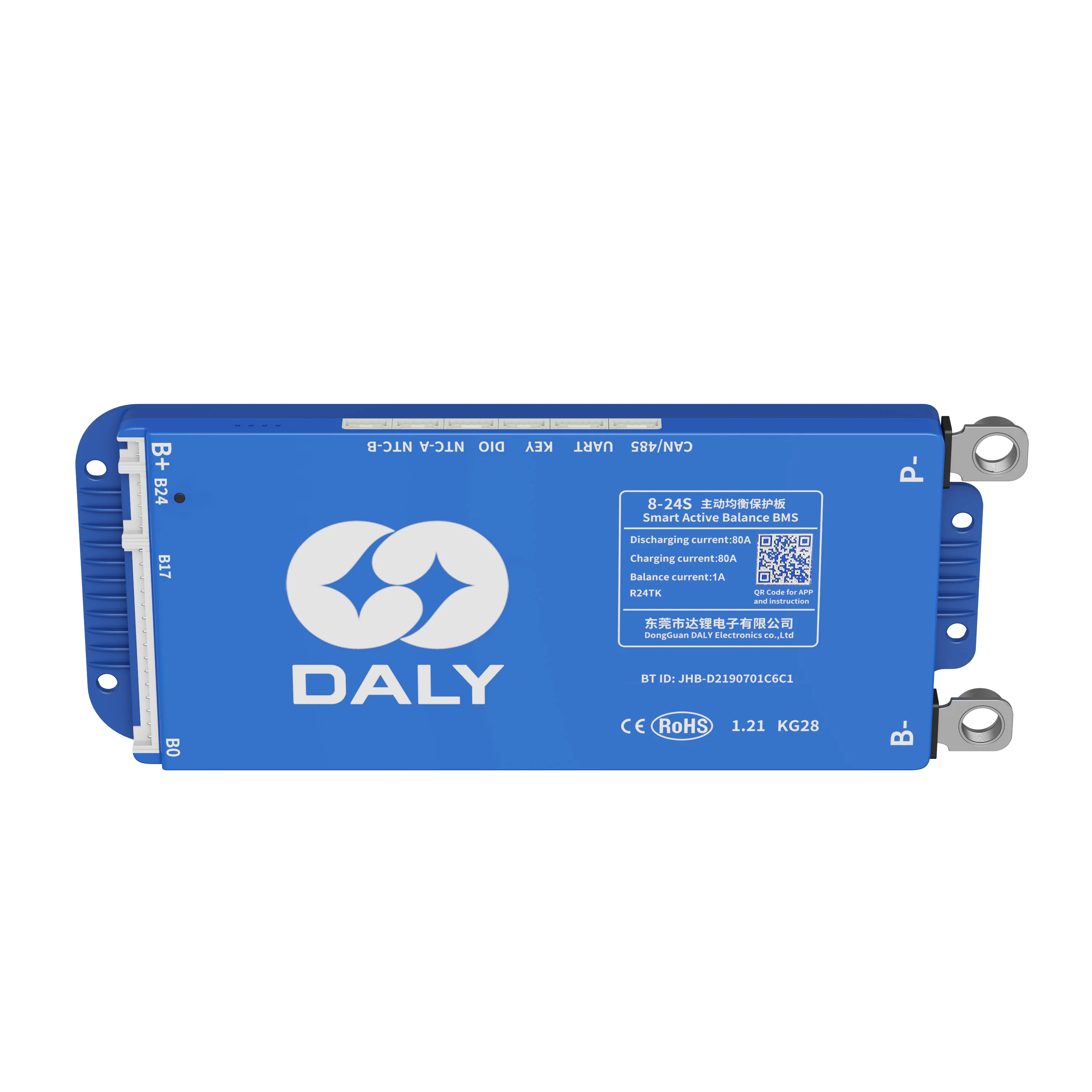 Фото Daly BMS WiFi RS485 CANBUS Active BMS 80A 3.0LCD 4.3LCD Lifepo4 4S 8S 16S 24S 80A Active Balance 1A Встроенный BT 12V 24V 48V 60V №4