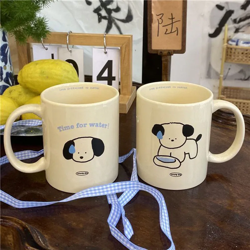 

Cartoon Coffee Cup Cute Dog Ceramic Mug Milk Tea Juice Water Cups Home Kitchen Utensils Student Couple Gift Freeshipping