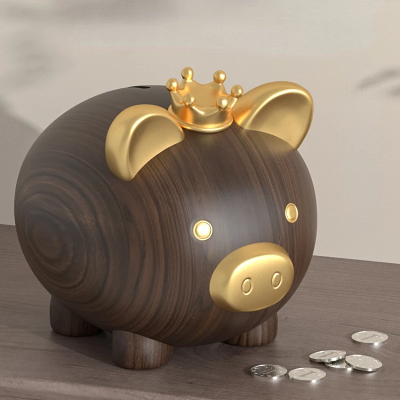 

Luxury Pig Piggy Bank Hidden Storage Live Room Creative Ornament Coin Money Box for Kids Gift for Papper Money hucha Home Decor