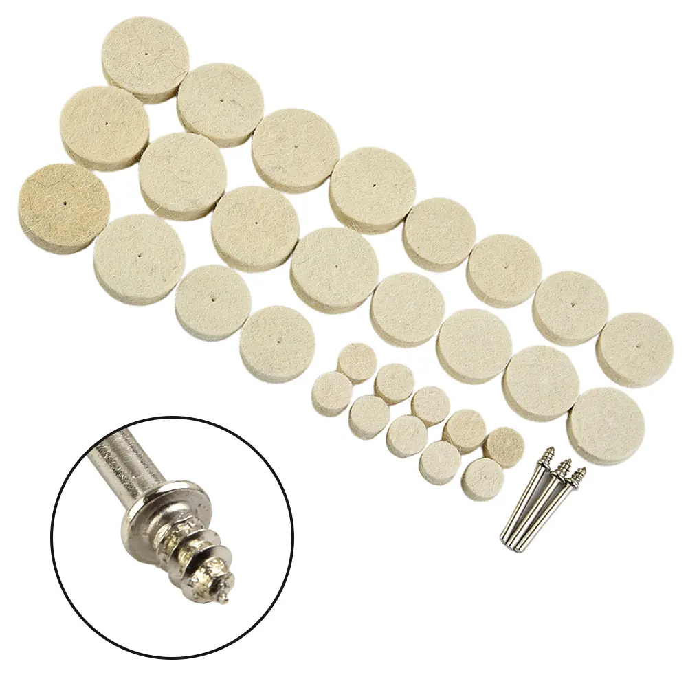 

33pcs Buffing Wheel Kit 3.175mm Shank Diameter For Cleaning Polishing Metal Wood Surface Electric Grinder Parts Polishing Tools