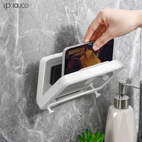 japan bathroom phone box shower waterproof seal protection touch screen mobile phone storage holder self adhesive wall mounted