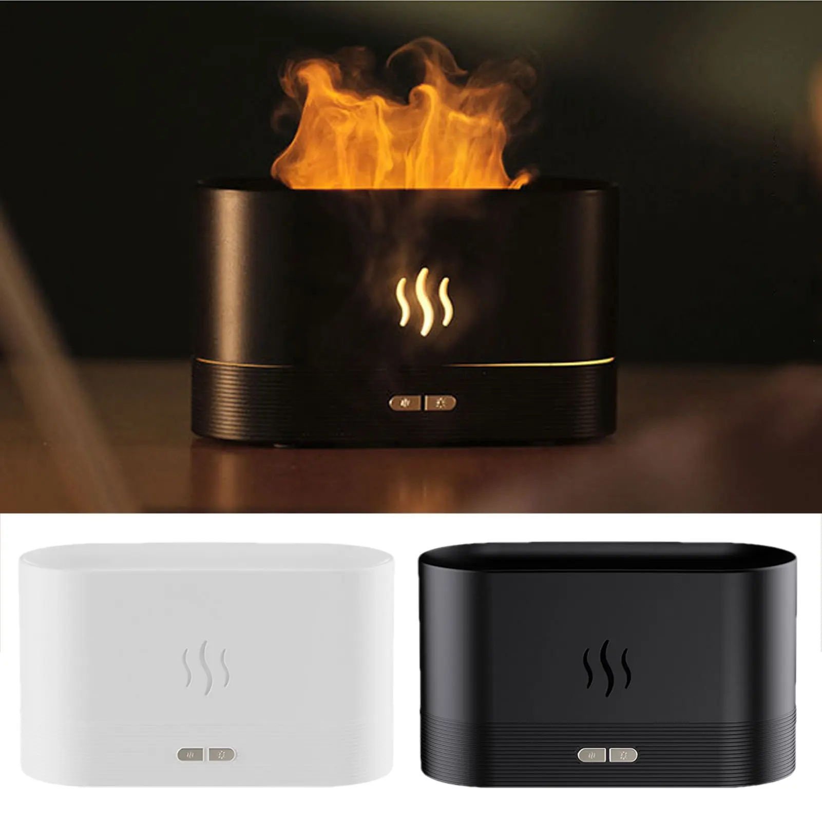 

Flame Humidifier Humidifier With Flame Effect Cool Mist Humidifiers For Bedroom Quiet Auto Shut-Off Portable Essential Oil