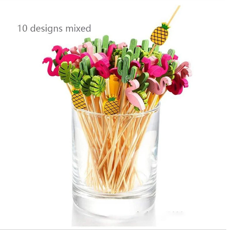 

100pcs 12cm Bamboo Sticks Buffet Cupcakes Fruit Forks Party Dessert Salad Sticks