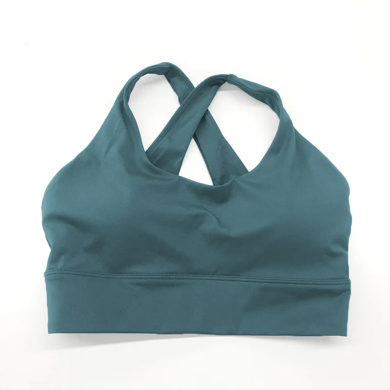 Solid Color Women Fitness Bra Tight Yoga Vest Sports Tank Top Workout Training Thickened Crosss Beauty Back Removable Chest Pad