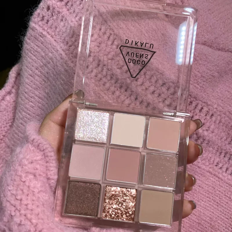 

Lasting Shimmer Eye Shadow 9 Colors Makeup Palette Glitter Waterproof Glitter Eyeshadow Shimmer High Pigment Cosmetics