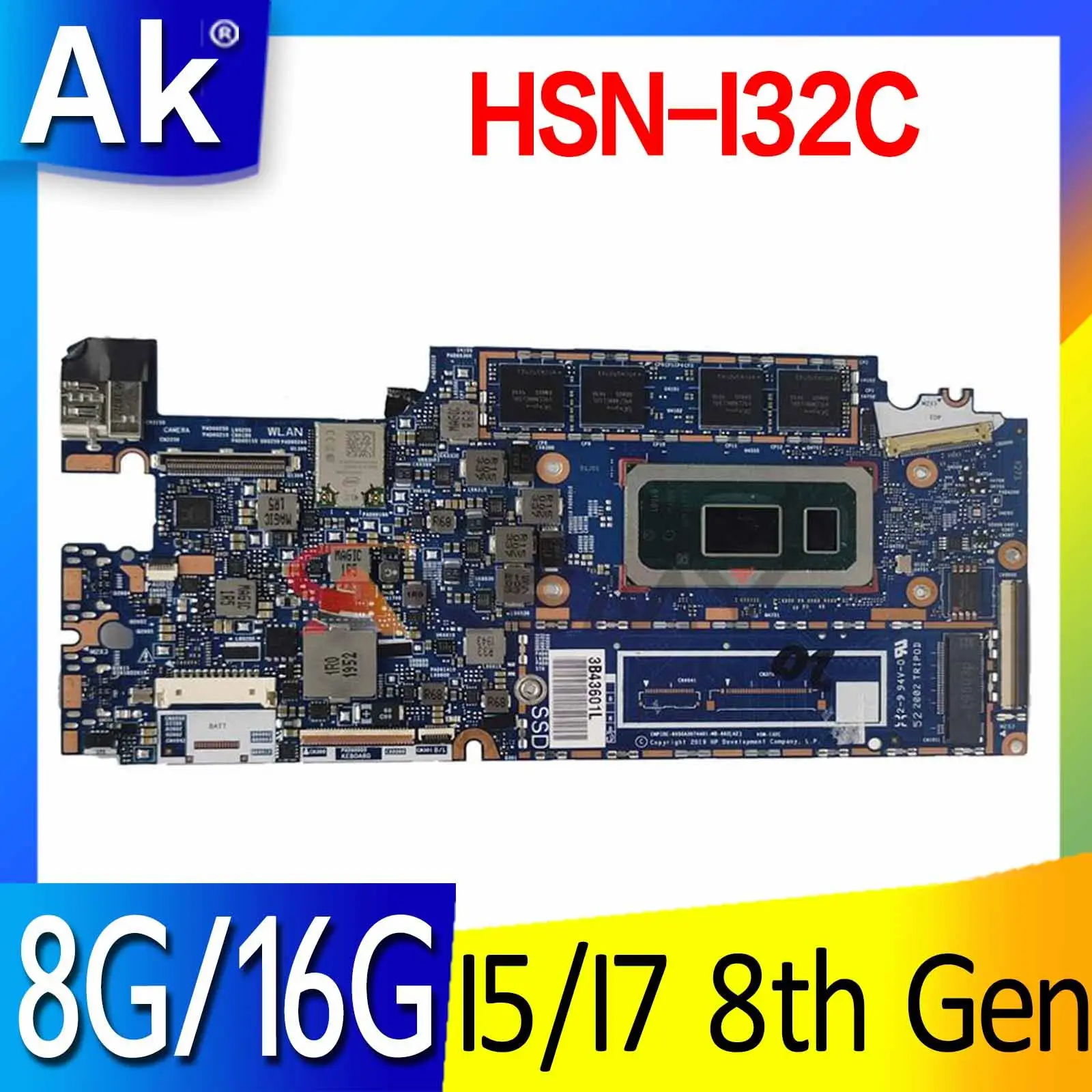 

Original for HP Elite Dragonfly HSN-I32C Laptop Motherboard Mainboard 6050A3074401 Motherboard W/ i5 i7 8th Gen CPU 8GB 16GB RAM