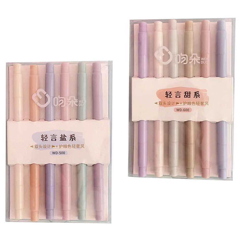 

12 Pcs Morandi Highlighter Colored Highlighters Drawing Markers Liquid Fluorescent Pens Plastic Neon Markers Work